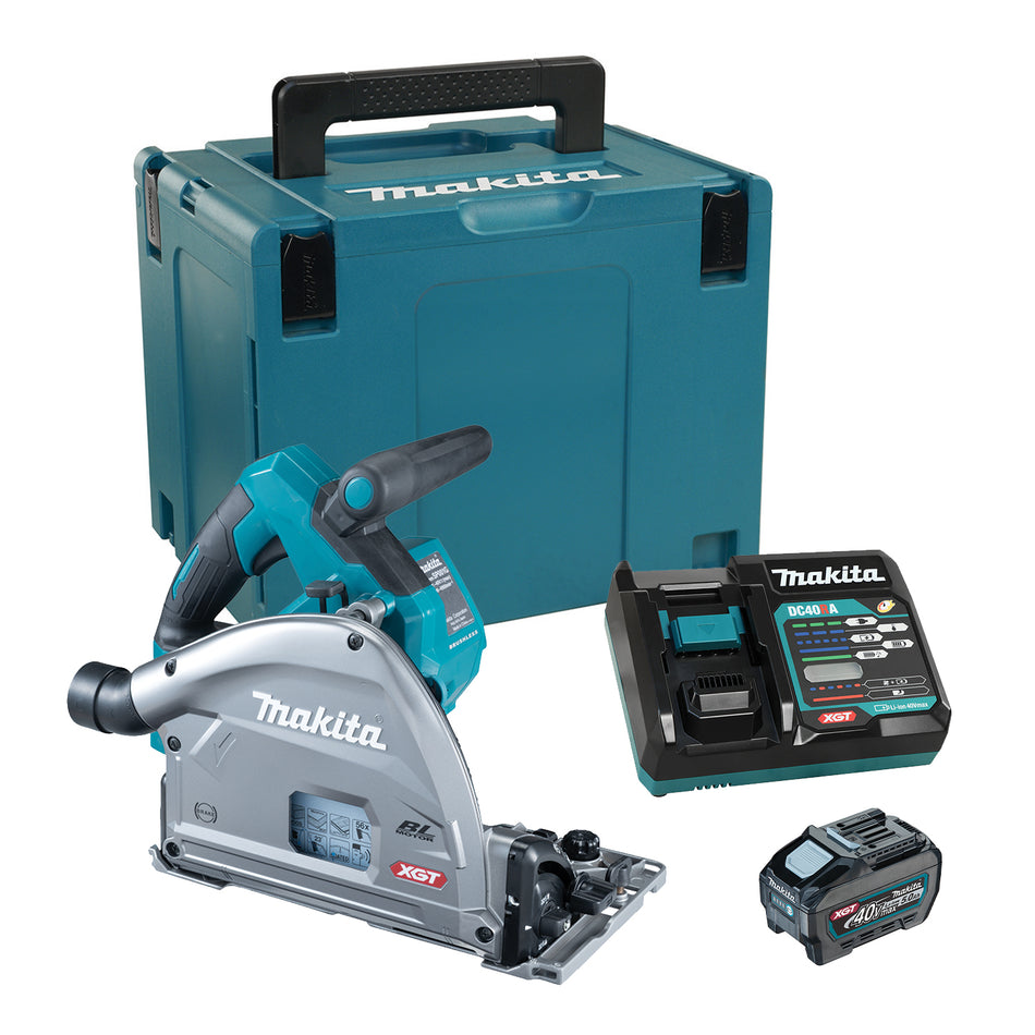Makita SP001GT102, 40V MAX XGT Li-Ion (5.0 Ah) BL 6-1/2" Plunge Cut Circular Saw with Brushless Motor & AWS Kit