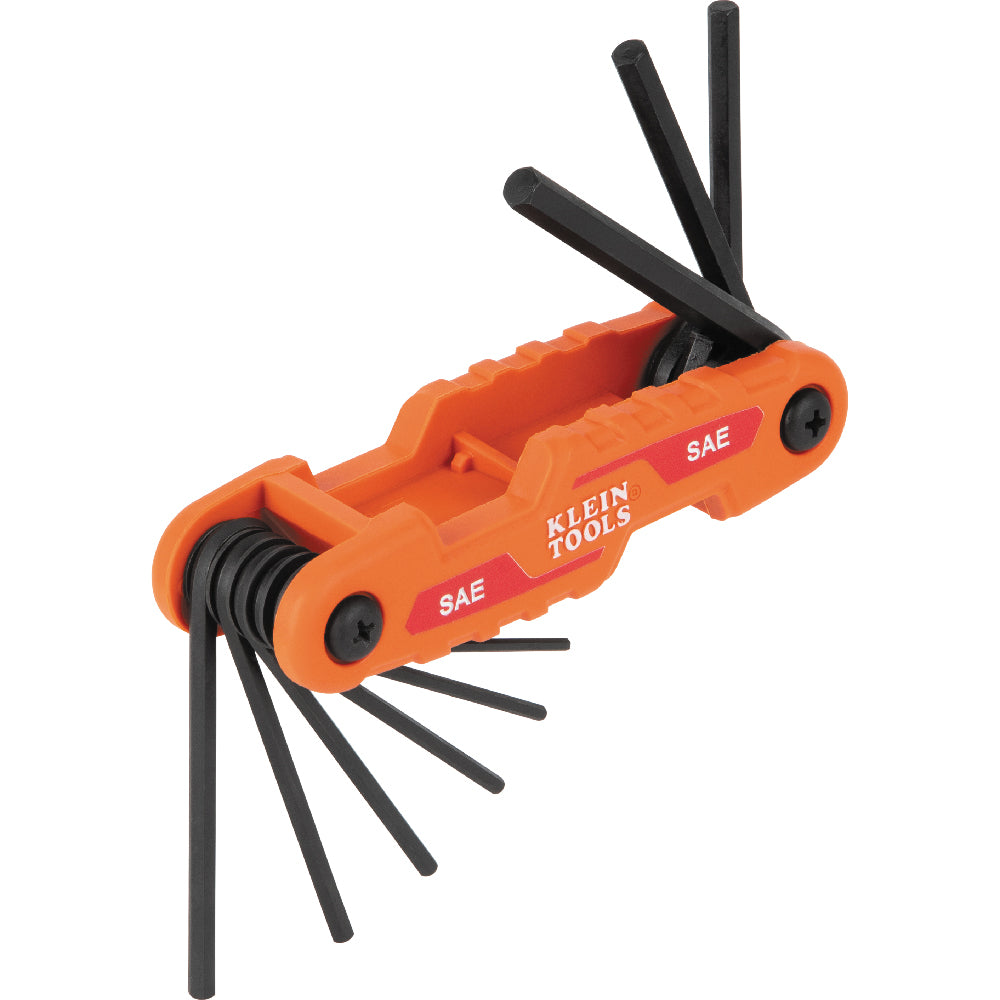 Klein Tools 70542, Compact Folding Hex Key Set, SAE and Metric