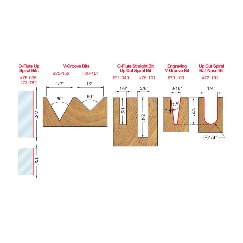 Freud 87-208, 8 Piece CNC Router Bit General Purpose Set