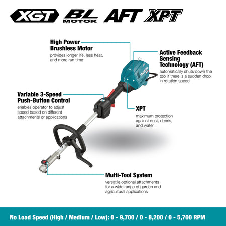 Makita UX01GZ02, 40V MAX XGT Li-Ion Split Shaft Power Unit & EM405MP (Tool Only)