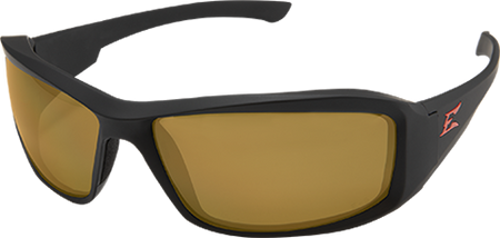 Edge Eyewear XB435, Brazeau Torque Matte Black Frame with Red E Logo / Copper Lens (Non-Polarized)