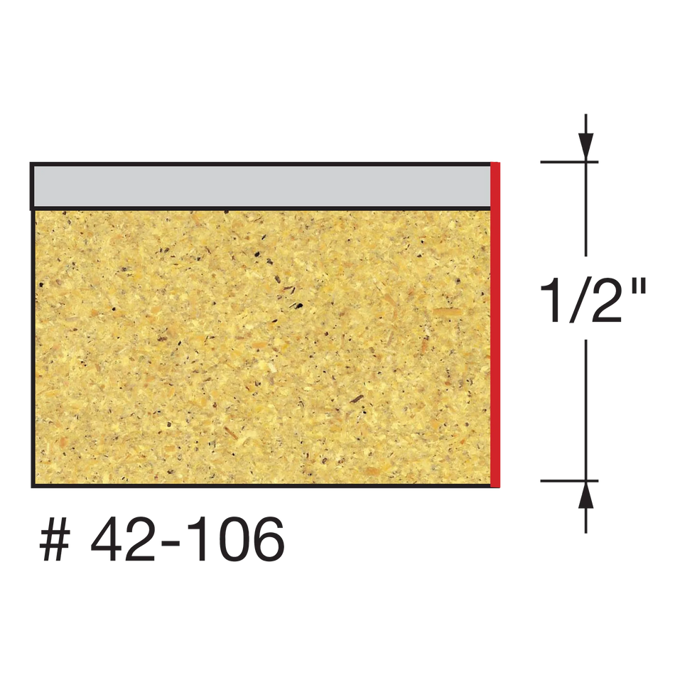 Freud 42-106, Carbide Router Bit - 1/2" x 1/2" Bottom Bearing Flush Trim Bit (1/4" Shank)
