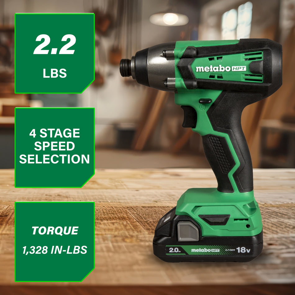 Metabo HPT KC18DFXM, 18V Hammer Drill and Impact Driver Combo Kit