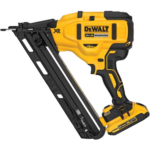 DEWALT DCN650D1, 20V MAX XR 15 Ga Cordless Angled Finish Nailer Kit