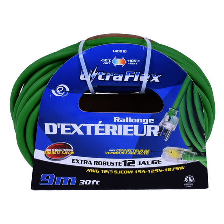 Toolway 140010, Extension Cord 9m/30' SJOW 12/3 1-Outlet rubber