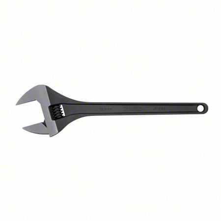 Proto J718SB, Adjustable Wrench: Alloy Steel, Black Oxide, 18 7/32 in Overall Lg, 2 15/32 in Jaw Capacity