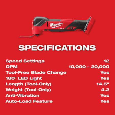 Milwaukee 2836-20, M18 FUEL Oscillating Multi-Tool (Tool Only)