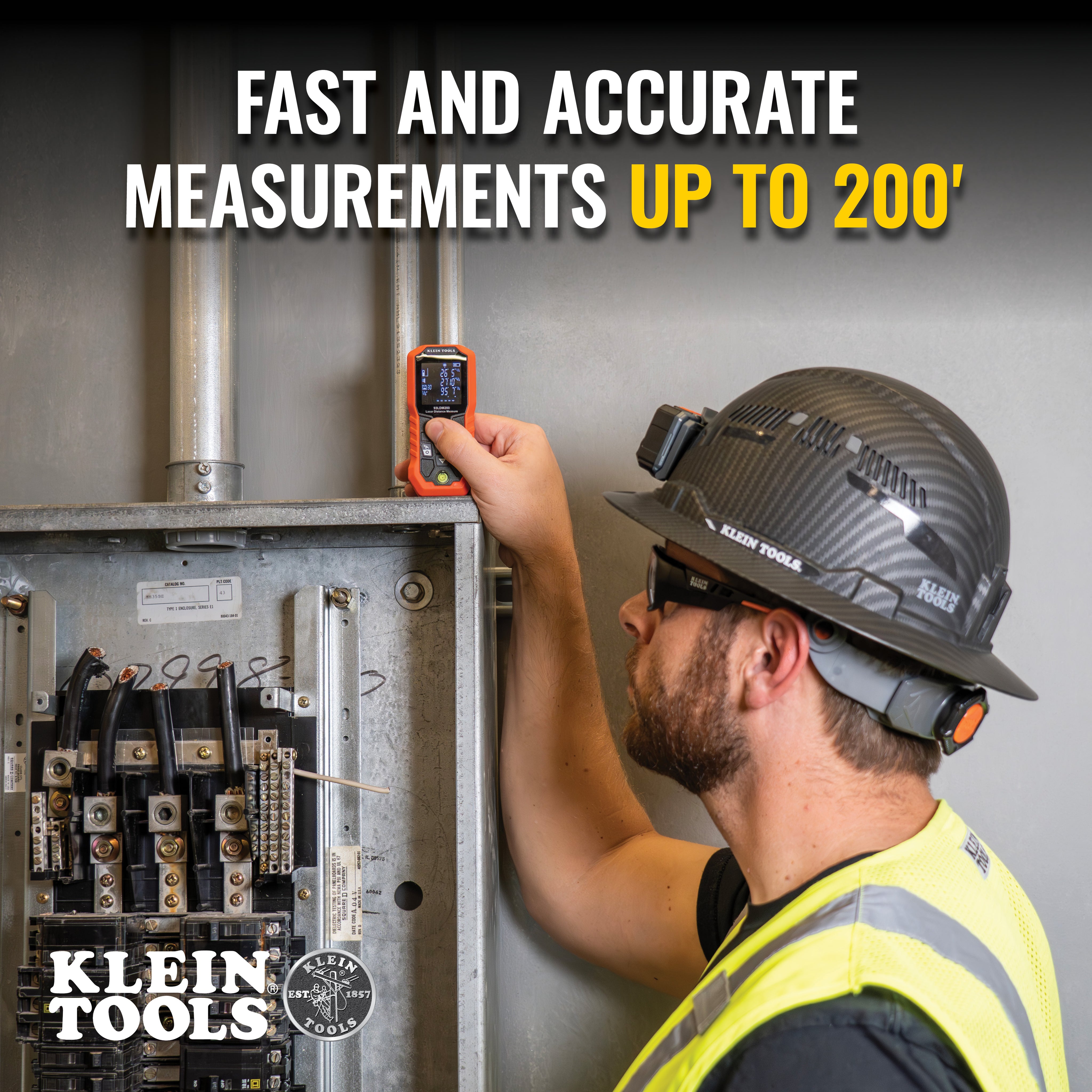 Klein Tools 93LDM200, Laser Distance Measure, 200-Foot