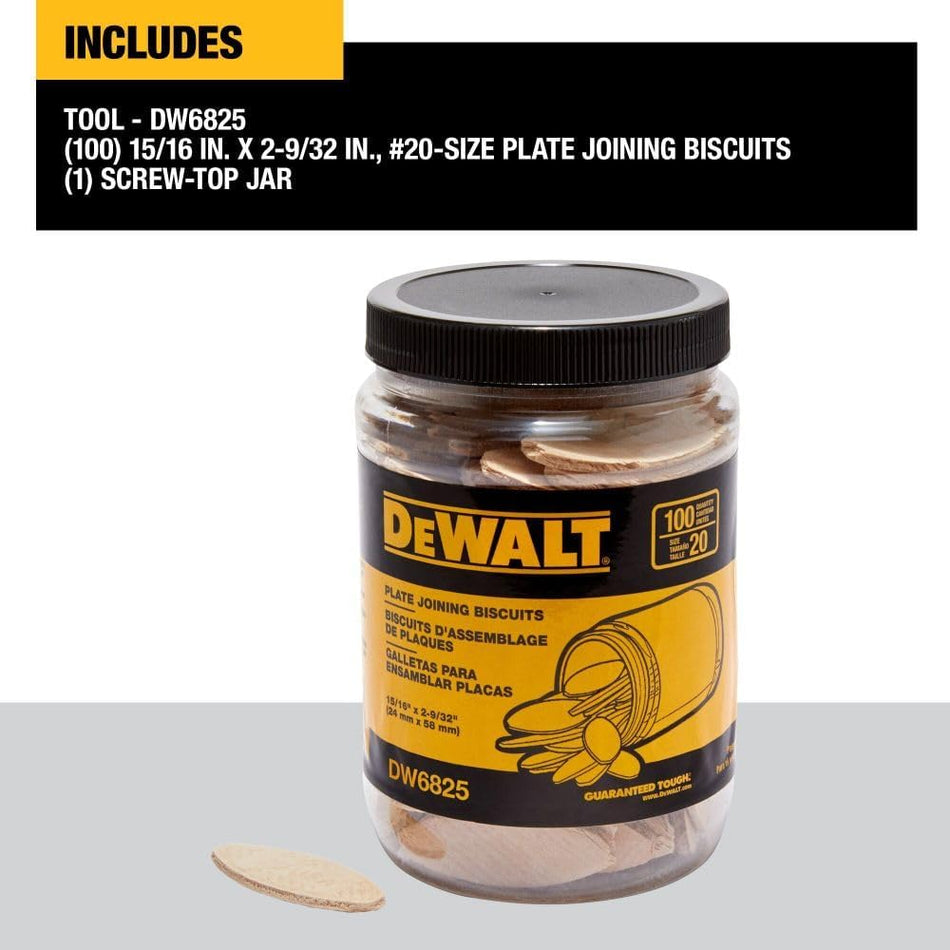 DEWALT DW6825, Tube Biscuits Size 20 (100/Jar)