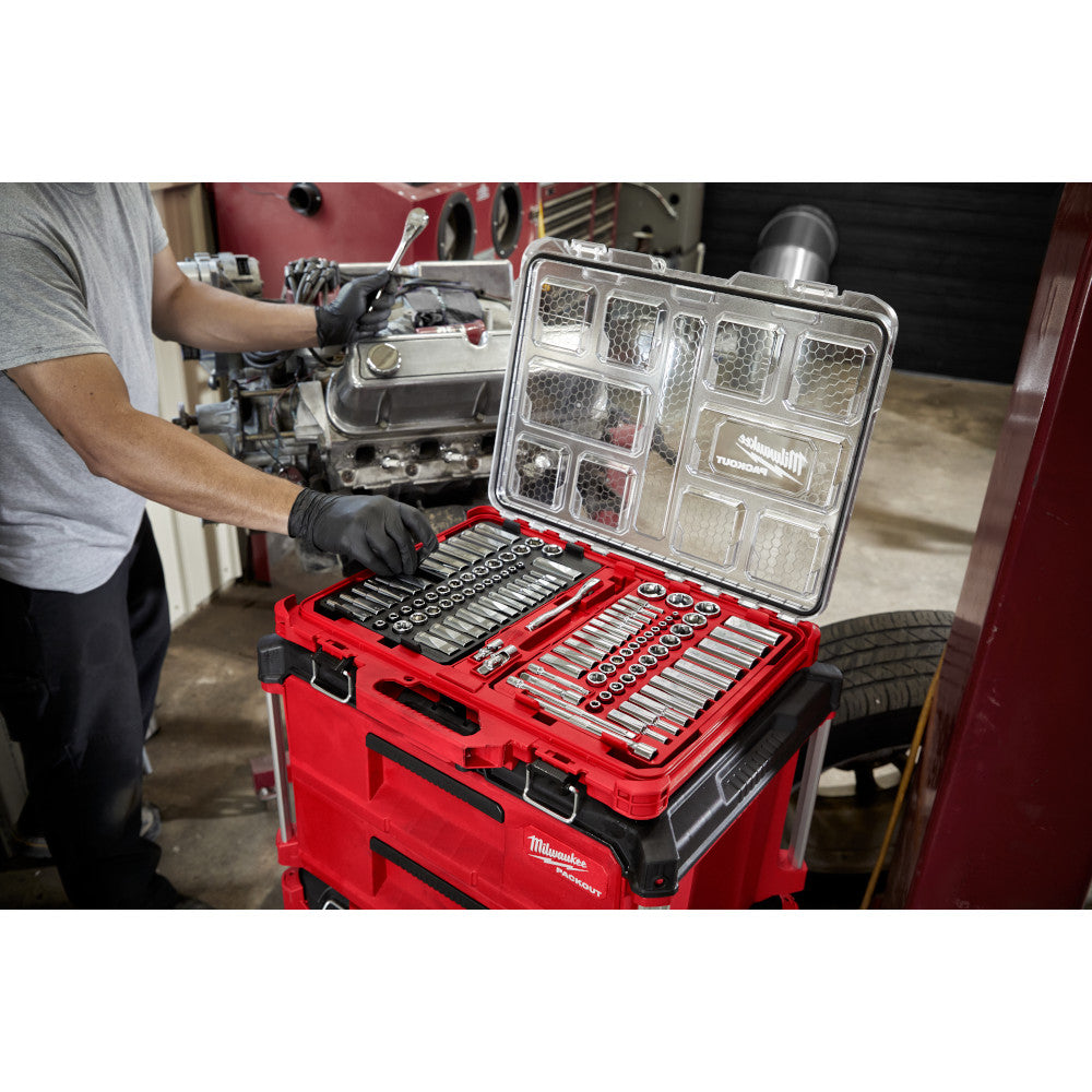 Milwaukee 48-22-9486, 1/4" & 3/8"  106 pc Ratchet and Socket Set in PACKOUT (SAE & Metric)