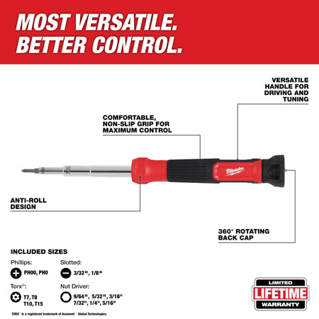 Milwaukee 48-22-2933, 14-in-1 Precision Multi-Bit Screwdriver