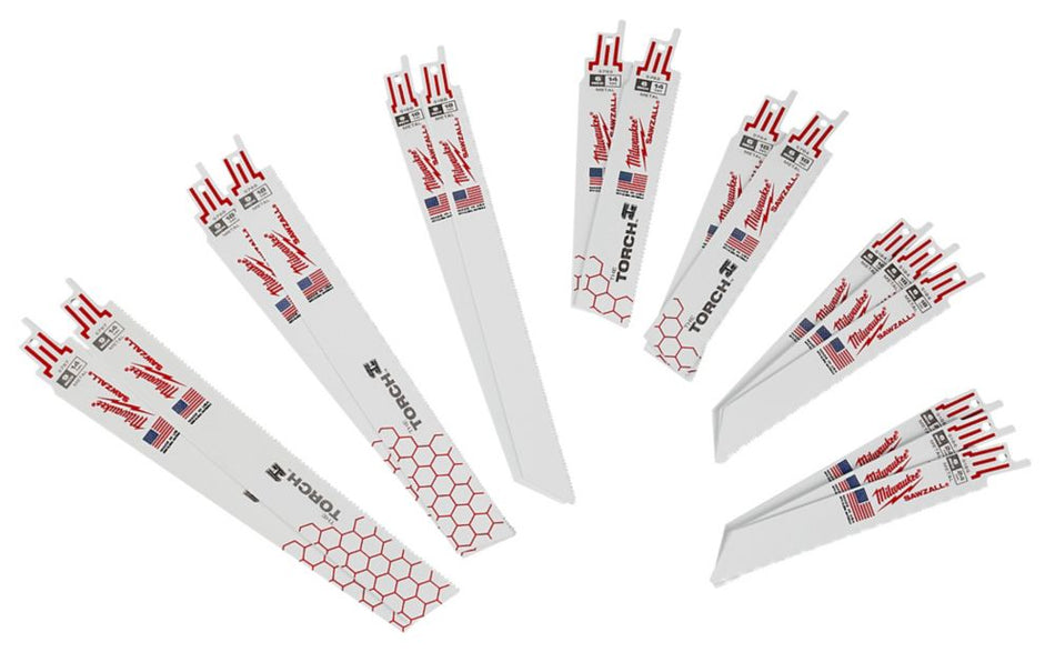Milwaukee 49-22-3316, SAWZALL Metal Cutting Bi-Metal Reciprocating Blade Set (16 Piece)