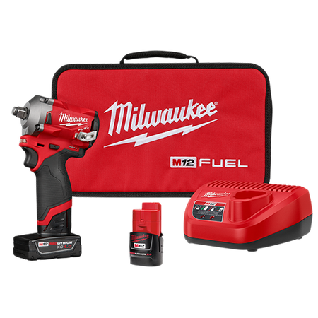 Milwaukee 2555-22, M12 FUEL 1/2" Stubby Impact Wrench Kit