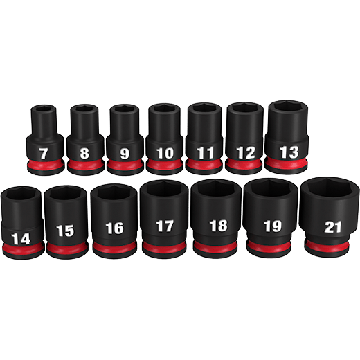 Milwaukee 49-66-7007, 3/8" Drive SHOCKWAVE Impact Duty Metric Standard 6 Point Socket Set - 14 Piece