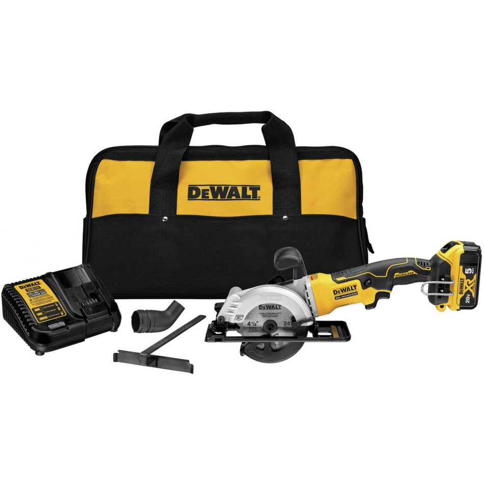 DEWALT DCS571P1, ATOMIC 20V MAX Brushless 4-1/2'' Circular Saw Kit