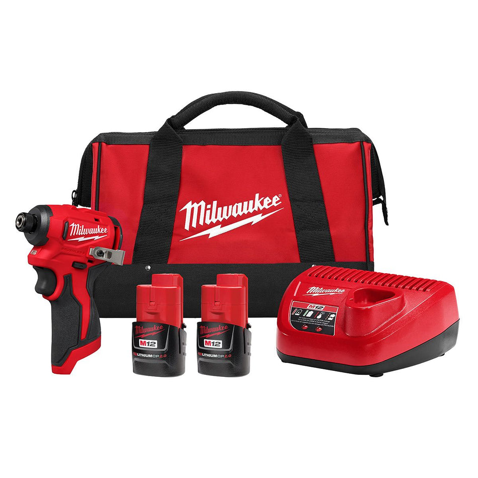 Milwaukee 3450-22, M12™ Subcompact Brushless 1/4" Hex Impact Driver Kit