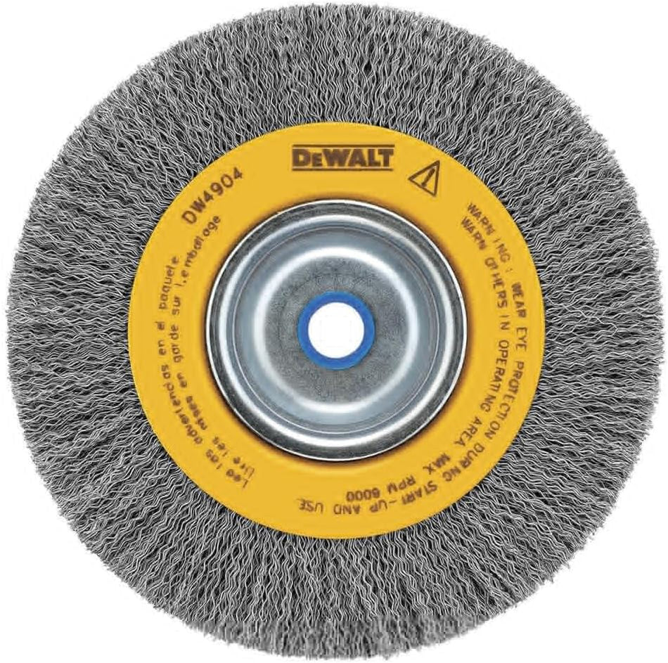DEWALT DW4904, 6"CRIMP BENCH WIRE WHL,5/8-1/2 ARBOR,MED