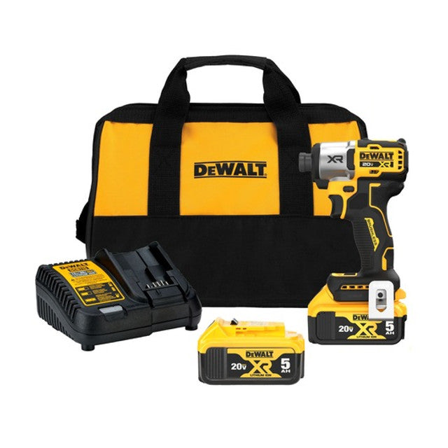 DEWALT DCF845P2, 20V MAX XR 1/4in 3-Speed Impact Driver Kit (5.0 Ah x 2)