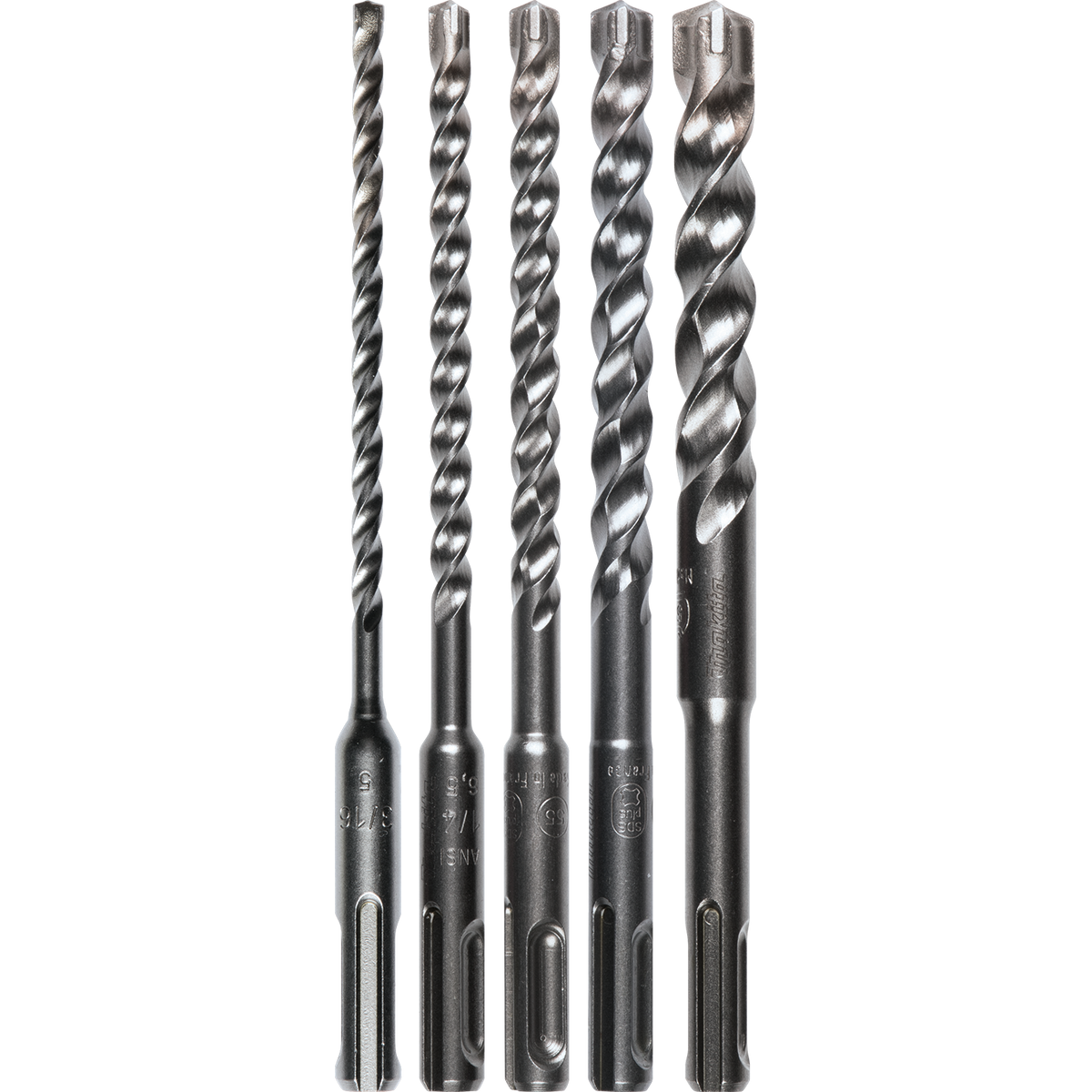 Makita B-61298, SDS-PLUS TCT PREM 3C BIT ASSORTED 5/KT