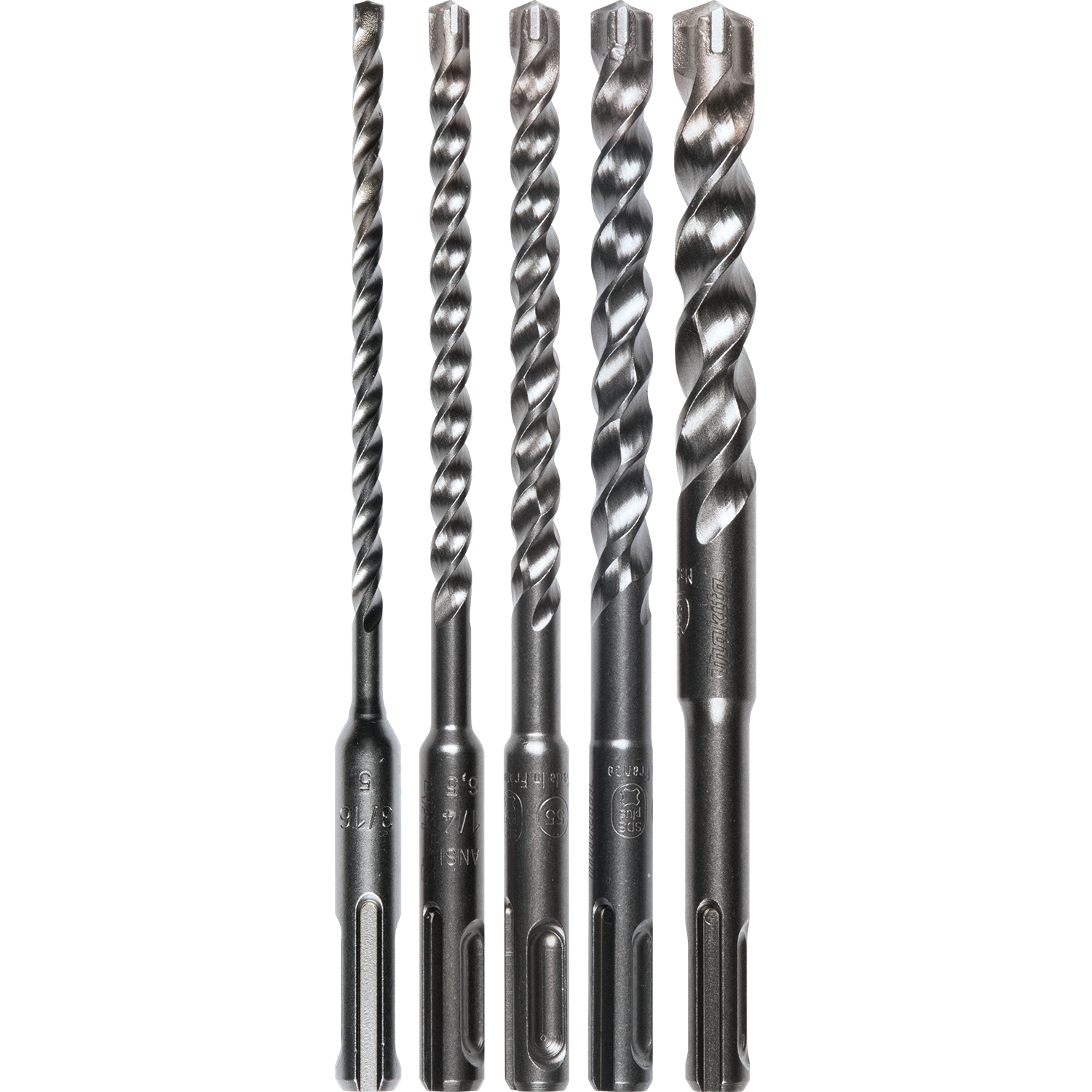 Makita B-61298, SDS-PLUS TCT PREM 3C BIT ASSORTED 5/KT