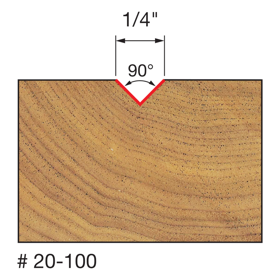 Freud 20-100, 1/4" V Grooving Bit