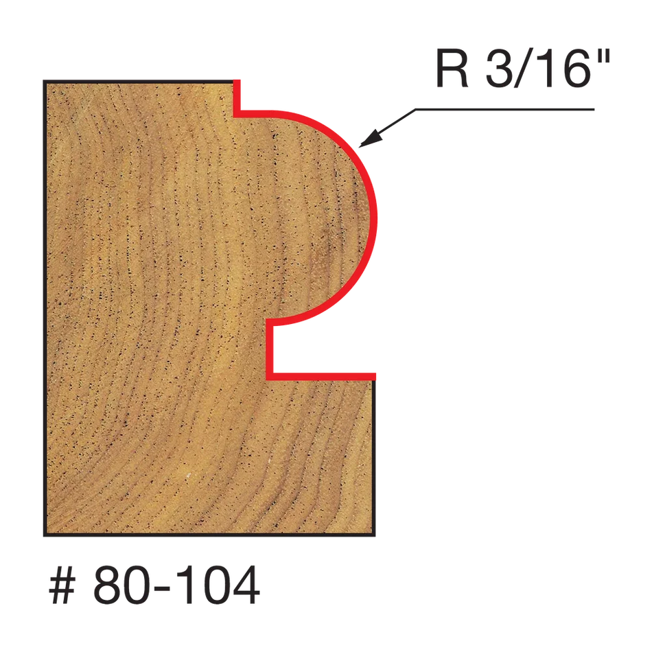 Freud 80-104, 3/16" Radius Traditional Beading Bit