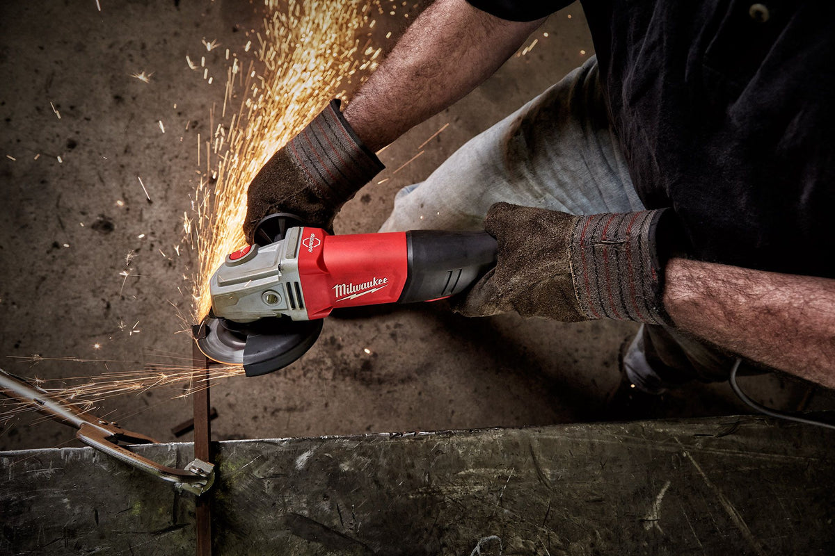 Milwaukee 6143-31, 11 Amp 4-1/2” / 5” Braking Small Angle Grinder Paddle No-Lock