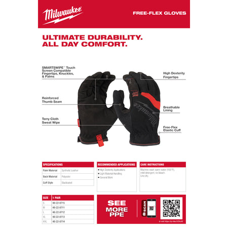 Milwaukee 48-22-8711, FREE-FLEX GLOVES (M)