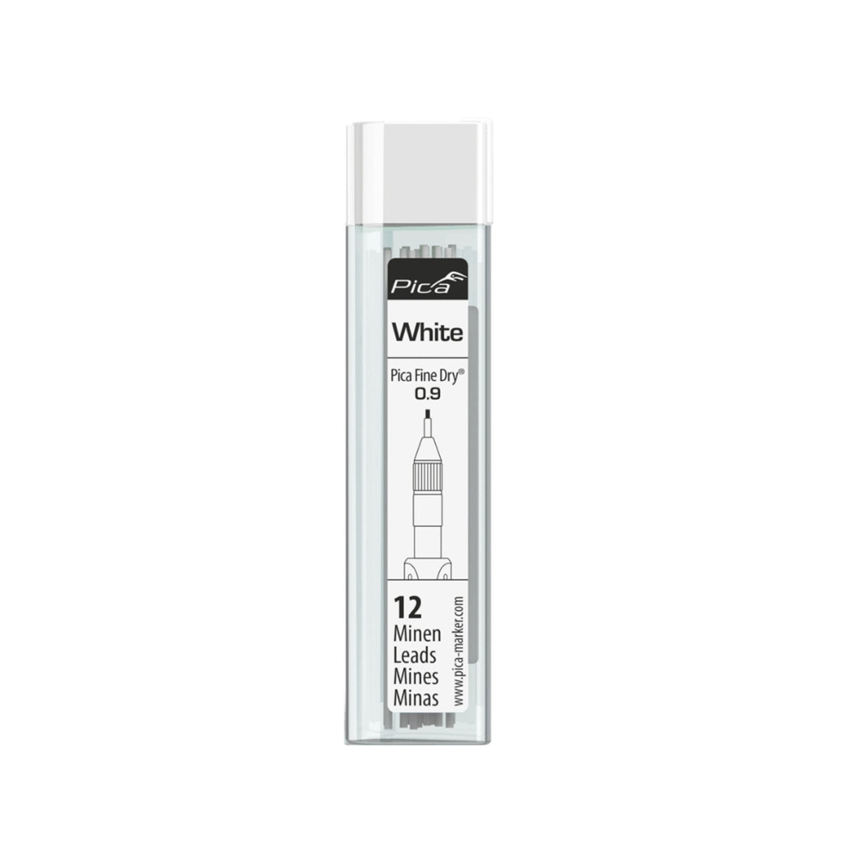 Pica 7032/SB, Pica Fine Dry Refill Set White 12 Leads