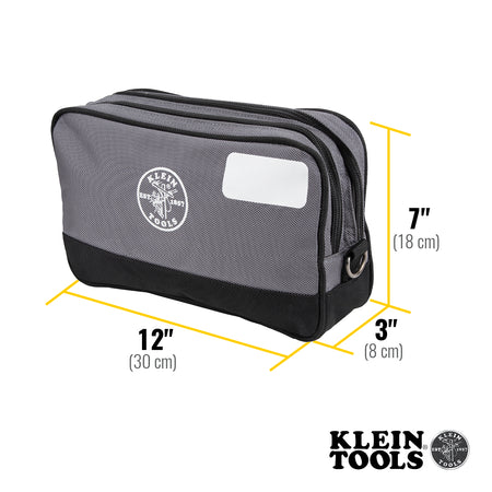 Klein Tools 55583, Double Zipper Bag, 12 x 7-Inch
