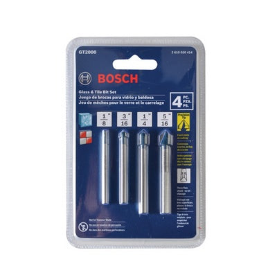 BOSCH GT2000, 4 Piece Glass & Tile Bit Set