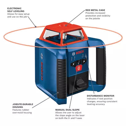 BOSCH GRL2000-40HK, REVOLVE2000 Self-Leveling Horizontal Rotary Laser Kit