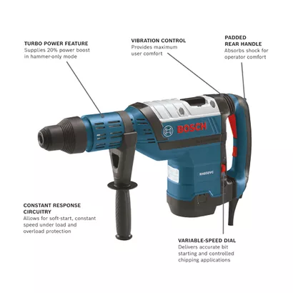 BOSCH RH850VC, 1-7/8" SDS-max® Rotary Hammer w/ Vibration Control