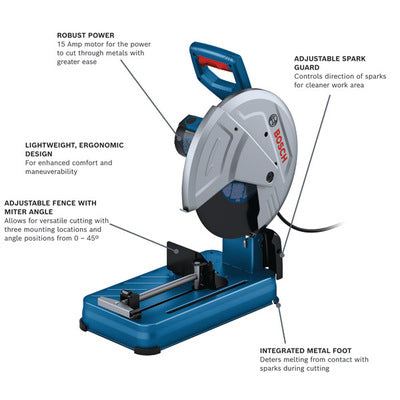 BOSCH GCO15-14, 15 Amp 14 In. Abrasive Cut Off Machine