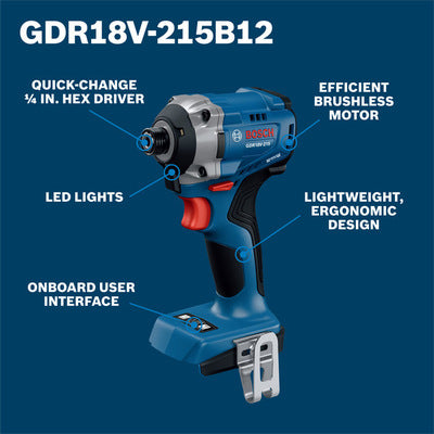 BOSCH GDR18V-215B12, 18V Impact Driver Kit