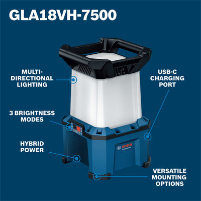 Bosch GLA18VH-7500N, 18V Hybrid Area Light (Bare Tool)