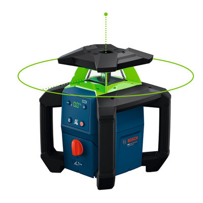 BOSCH GRL18V-34K, 18V Green-Beam Horizontal/Vertical Rotary Laser Kit with Carrying Case