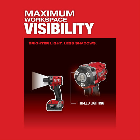 Milwaukee 2855P-20, M18 FUEL 1/2" Compact Impact Wrench w/ Pin Detent (Tool Only)