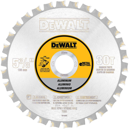 DEWALT DW9052, 5-3/8'' 30T Aluminum Cutting Saw Blade 20mm Arbor