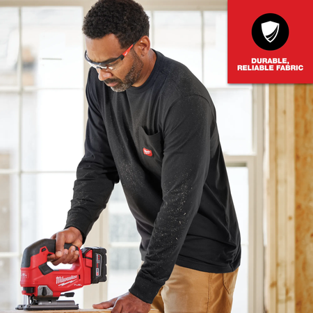 Milwaukee 606B-2X, GRIDIRON™ Pocket T-Shirt - Long Sleeve Black 2X