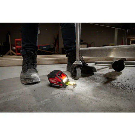 Milwaukee 48-22-0428, 25ft Compact Wide Blade Magnetic Tape Measure w/ Rechargeable 100L Light