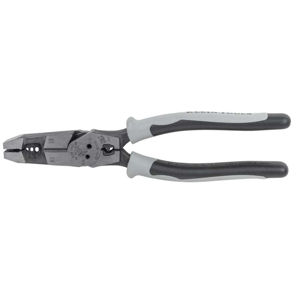Klein Tools J2159CRTP, Hybrid Pliers with Crimper, Fish Tape Puller and Wire Stripper