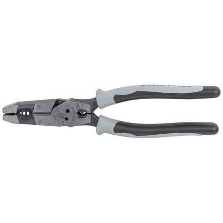 Klein Tools J2159CRTP, Hybrid Pliers with Crimper, Fish Tape Puller and Wire Stripper