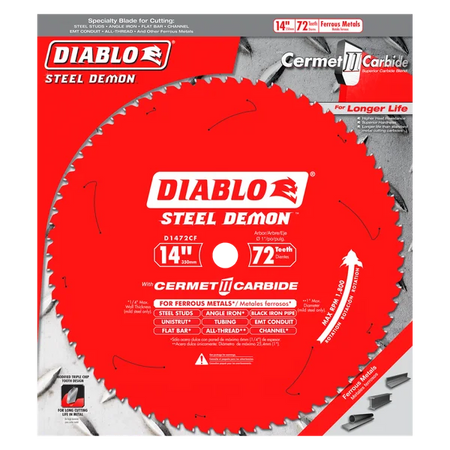 Diablo D1472CF, 14 in. x 72 Tooth Cermet II Saw Blade for Metals and Stainless Steel