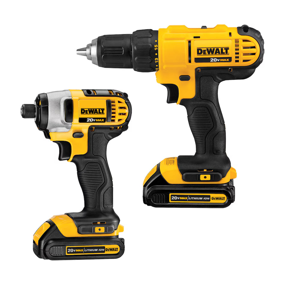 DEWALT DCK240C2, 20V MAX Drill Driver/Impact Driver Combo Kit (1.3 Ah)