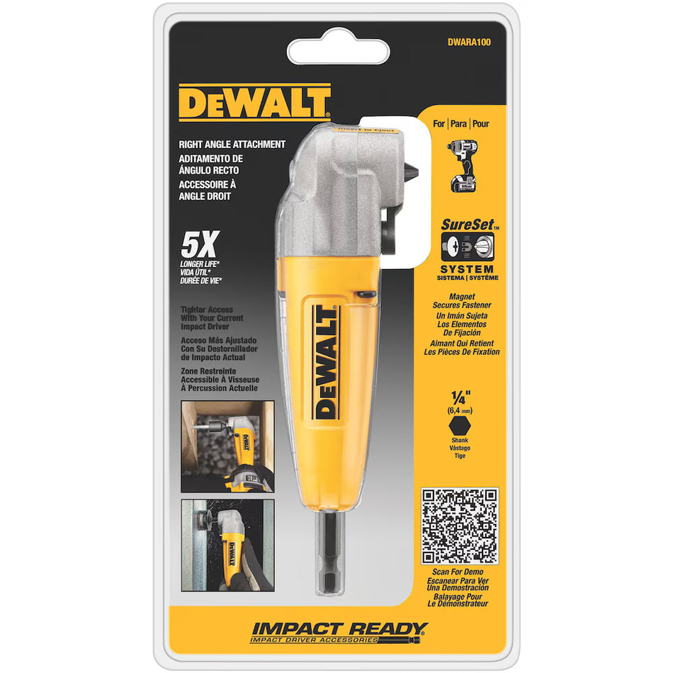 DEWALT DWARA100, IMPACT READY Right Angle Attachment