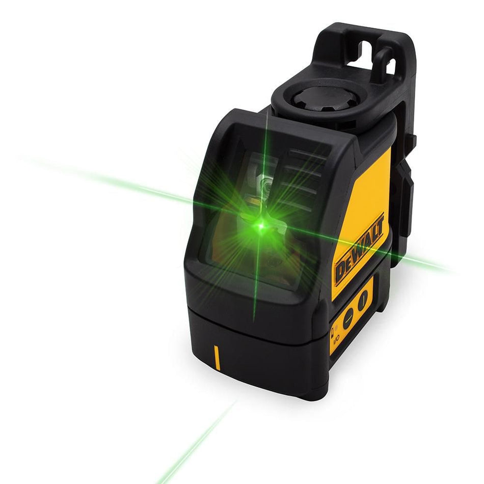DEWALT DW088CG, 330 ft. Green Beam Self-Leveling Cross Line Laser Level with (3) AA Batteries & Case