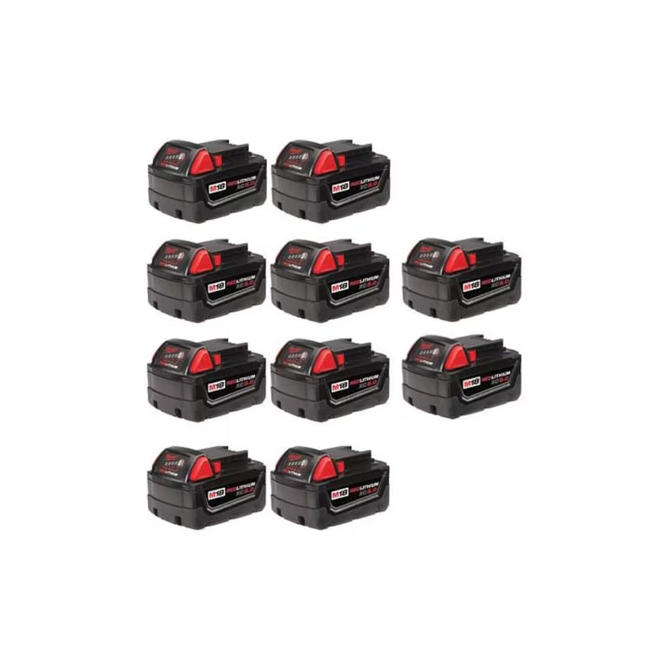 Milwaukee 48-11-1820 X 10, M18 REDLITHIUM Compact Battery (2.0 Ah) 10PK