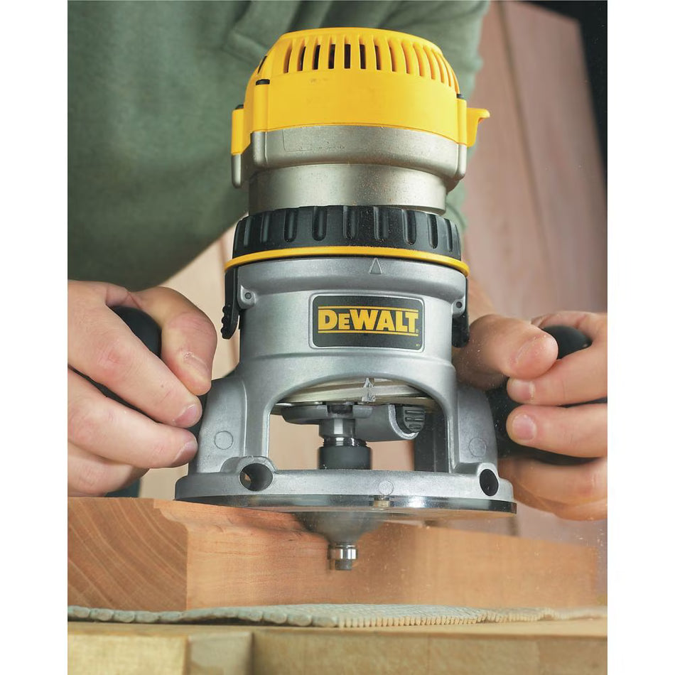 DEWALT DW618, 2-1/4 HP (maximum motor HP) EVS Fixed Base Router with Soft Start