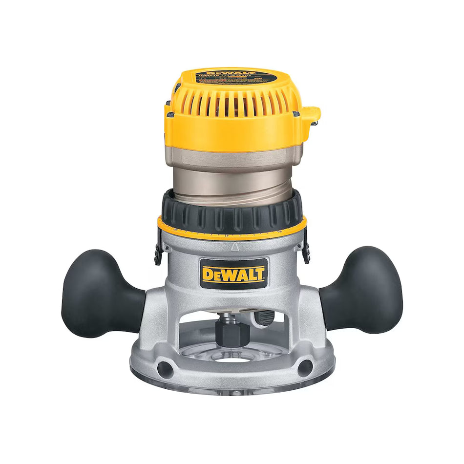 DEWALT DW618K, 2-1/4 HP (maximum motor HP) EVS Fixed Base Router Kit with Soft Start